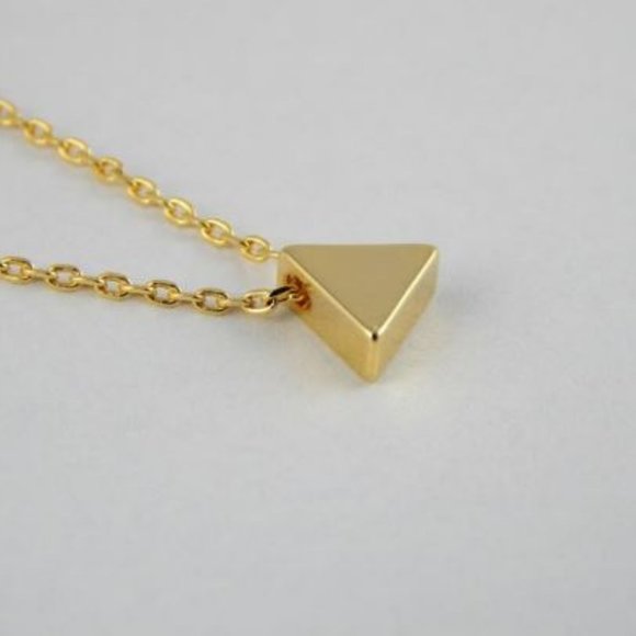 Single Triangle Necklace (Gold) - Picture 6 of 7